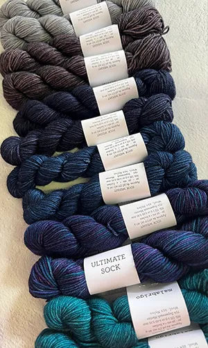 MALABRIGO ULTIMATE SOCK MINI Mega Mini Multi Pack - Cool (12 Mini Skeins)