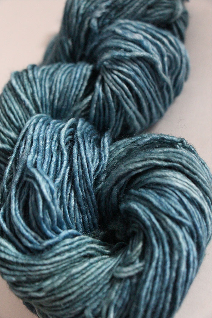 Malabrigo Silky Merino Knitting Yarn in Green Gray