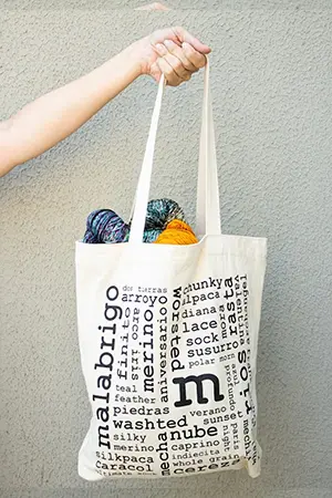 Malabrigo Tote Mix Words - White