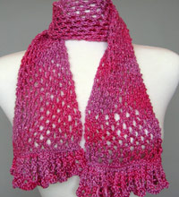Artyarns Knitting Pattern for Ruffled Lace Scarf