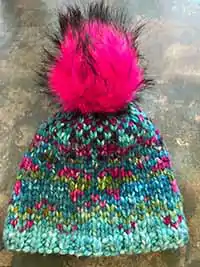 Fabulous Pom Poms: Hot Pink - Black Tip
