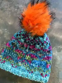 Fabulous Pom Poms: Orange - Black Tip