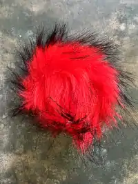 Fabulous Pom Poms: Red - Black Tip