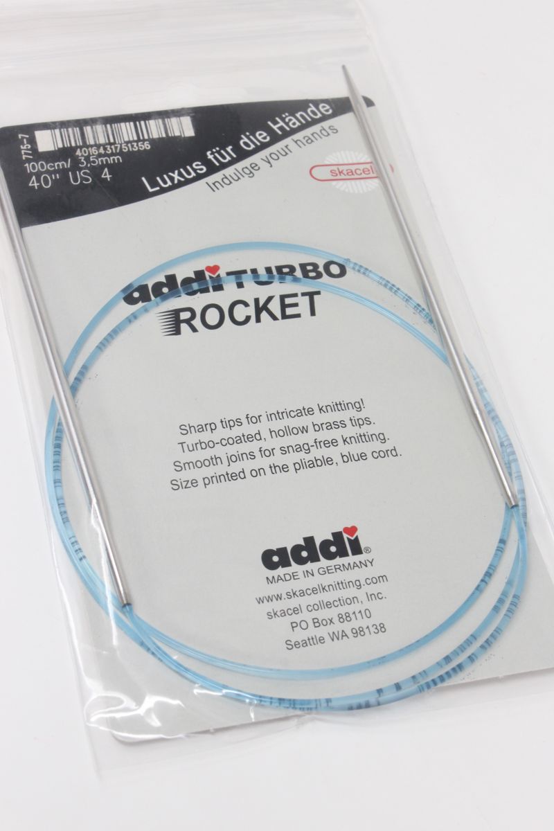 4.5mm addi Knitting Needle Circular Turbo Rocket Lace Skacel Exclusive Blue Cord 40 inch Size US 07 100cm 