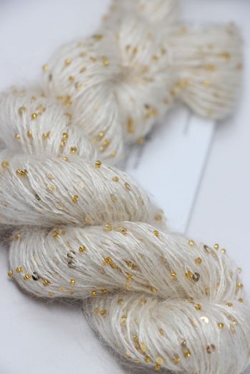 Artyarns Beaded Mohair with Sequins | 250 Natural White (Gold)