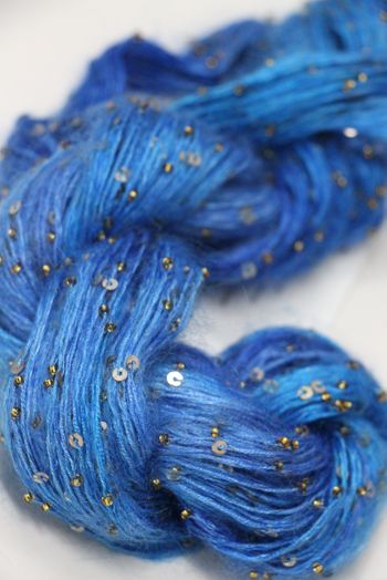 Artyarns Beaded Mohair with Sequins | H35 Wild Blue Yonder (Gold)