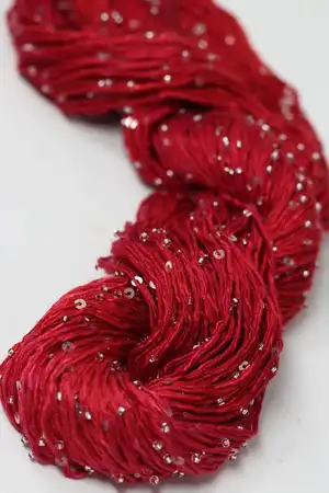 Artyarns BEADED SILK AND SEQUINS LIGHT | H25 Hot Coral Pink (Silver)