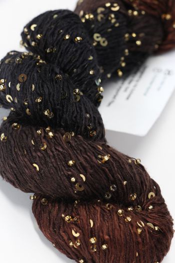 Artyarns BEADED SILK AND SEQUINS LIGHT | H19 Charcoal Browns (Gold)
