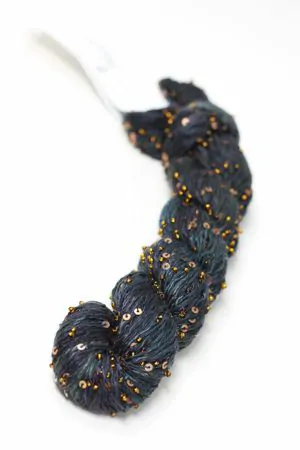 Artyarns BEADED SILK AND SEQUINS LIGHT | 1036 Black Not Black (Gold) 