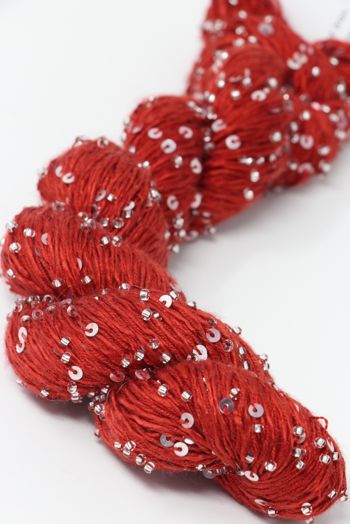Artyarns BEADED SILK AND SEQUINS LIGHT | 295 Tomato (Silver)