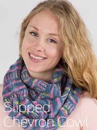 ECO CASHMERE SLIPPED STITCH CHEVRON COWL Free Pattern