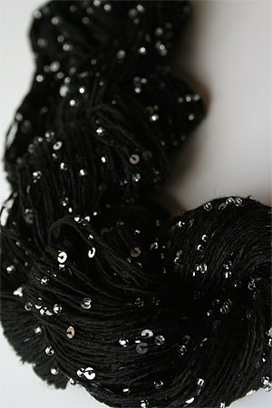 Beaded Silk and Sequins Light in 246s Black with Silver  with Silver Artyarns