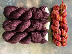 Artyarns Silky Twist 2023 Rhinebeck Sweater in PLUM Scarlet Garden