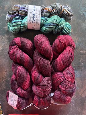 Artyarns Silky Twist 2023 Rhinebeck Sweater in PLUM Scarlet Garden