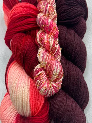 Ixora Merino Cloud + Beaded Silk Sequins (Gold) w/ 256 Cabernet