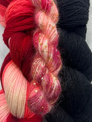 Ixora Merino Cloud + Beaded Mohair Sequins (Gold) w/ 246 Night