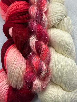 Ixora Merino Cloud + Beaded Mohair Sequins (Silver) w/ 250 Natural