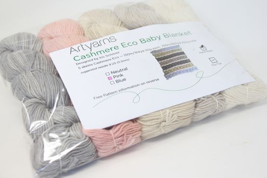 ARTYARNS KIT - Eco Cashmere Baby Blanket Shawl PINKS