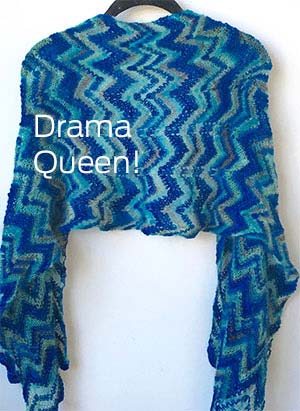 Artyarns KnitKit Drama Queen Shawl Blue