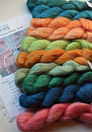 Artyarns SILK MOHAIR BLANKET SHAWL Kit Blues