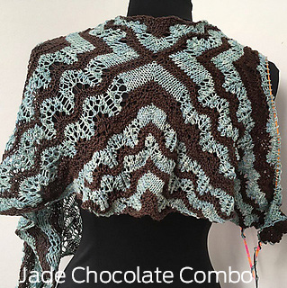artyarns footprints and waves in Jade Chocolate
