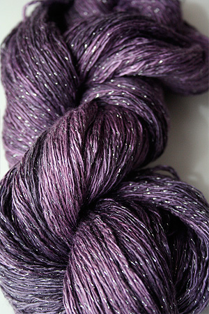 Artyarns Ensemble Glitter Light Yarn silk & Cashmere Yarn in 916 Plum with Silver