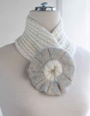 One + One Flower Ruffle Keyhole Scarf