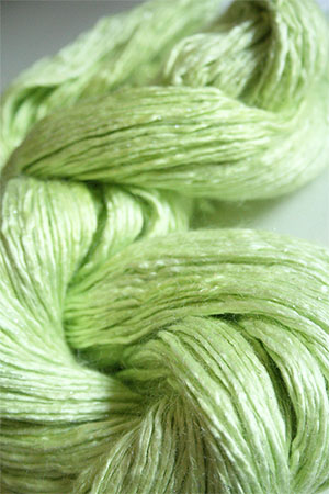 Artyarns Rhapsody Glitter Worsted SIlk Mohair in Spring Green 2217 Silver