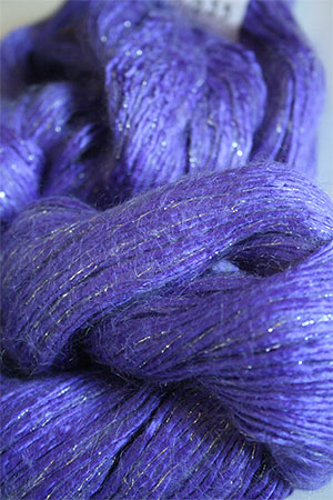 Artyarns Rhapsody Glitter Worsted SIlk Mohair in 125 Wild Iris with Silver