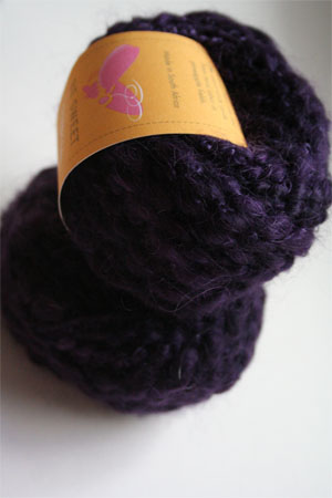 Be Sweet Slubby Mohair Yarn in Dark Blue Plum