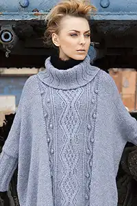 Vogue Cabled Poncho Jacket by Daniela Nii