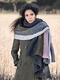 Blue Sky Fibers Knitkit Tamarack blanket scarf