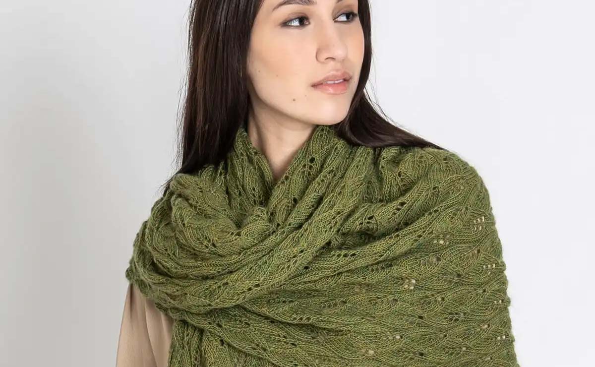 Blue Sky Leaf Wrap Kit in Woolstok Light at Fabulous Yarn