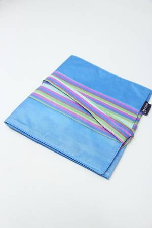 Della Q | Crochet Roll Case (168) in Ocean Stripe (Poly Silk)