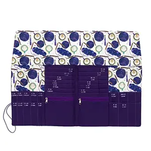 FABRIC PRINTS DPN/CIRCULAR CASE Coffee and Yarn Purple