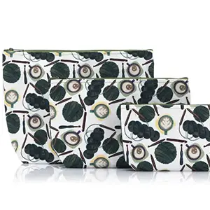 FABRIC PRINTS MESHZIP BAG Coffee and Yarn Green