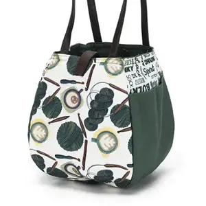 FABRIC PRINTS ROSEMARY BAG Coffee and Yarn Green