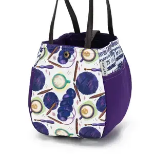 FABRIC PRINTS ROSEMARY BAG Coffee and Yarn Purple