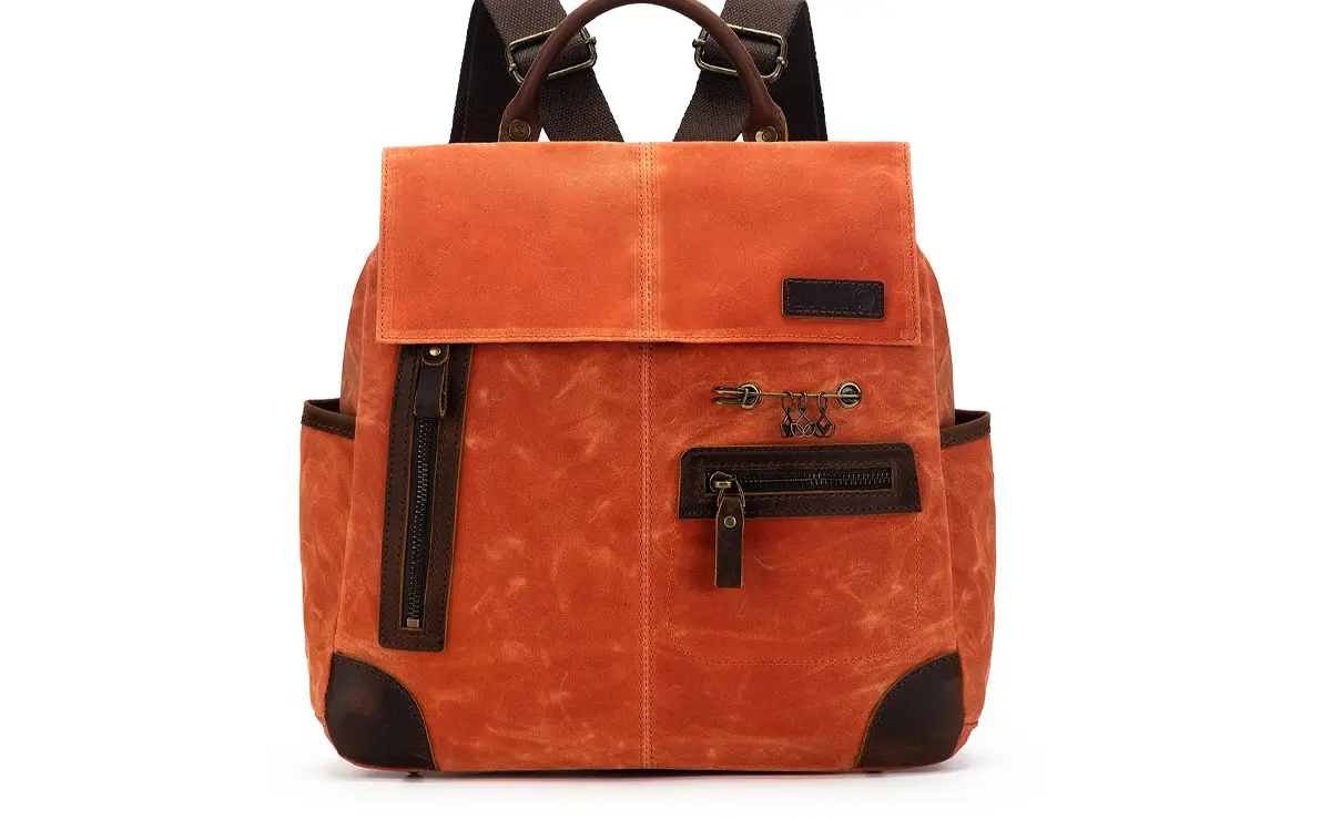 Della Q Maker's Midi Backpack in Orange at Fabulous Yarn