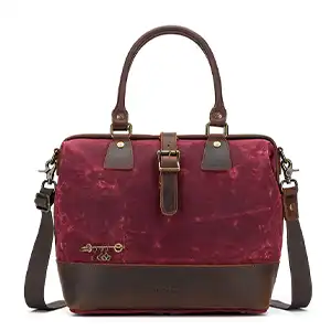 Della Q | Makers Canvas Satchel in Red