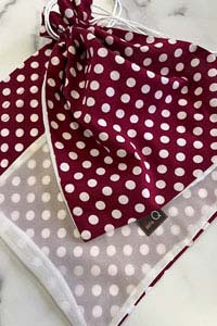 Della Q Cotton Project Bag Burgundy Dot Sheer (S)