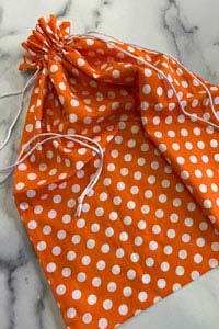 Della Q Cotton Project Bag Orange Dot (L)