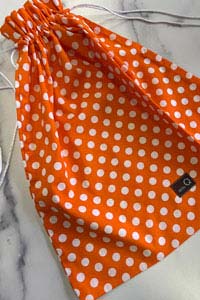 Della Q Cotton Project Bag Orange Dot (S)