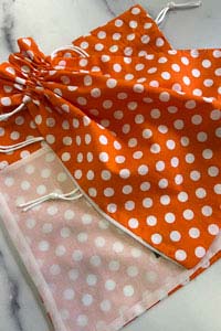 Della Q Cotton Project Bag Orange Dot Sheer (S)