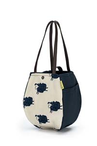 Della Q Rosemary Knitting Tote in Sheep/Navy