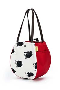 Della Q Rosemary Knitting Tote in Sheep/Red