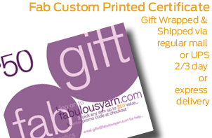 Fab Yarn Custom Printed Gift Certificate