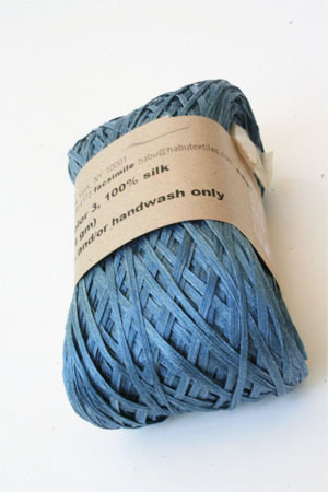 Habu Silk Ribbon Knitting Yarn in Indigo 