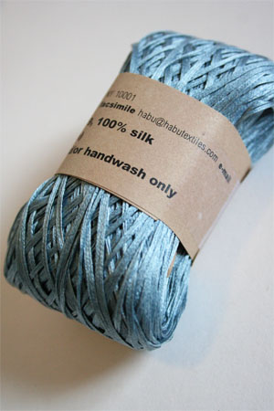 Habu Silk Ribbon Knitting Yarn in 9 Steel Blue 