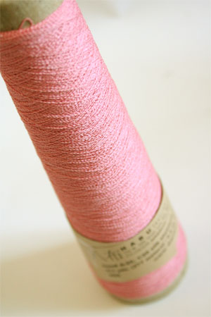 Habu Stainless Steel and Silk Yarn in Salmon